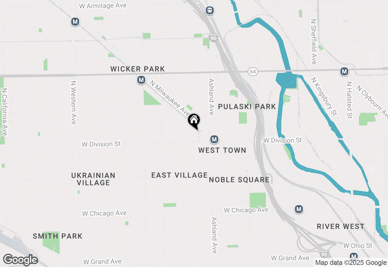 Map of 1229 N Paulina Street #2, Chicago, IL 60622