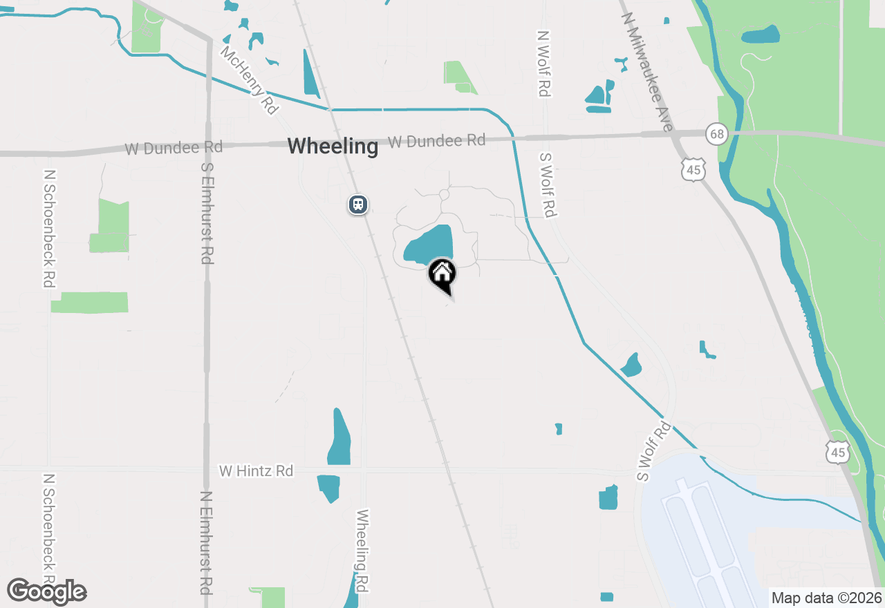 Map of 408 Sunset Lane, Wheeling, IL 60090