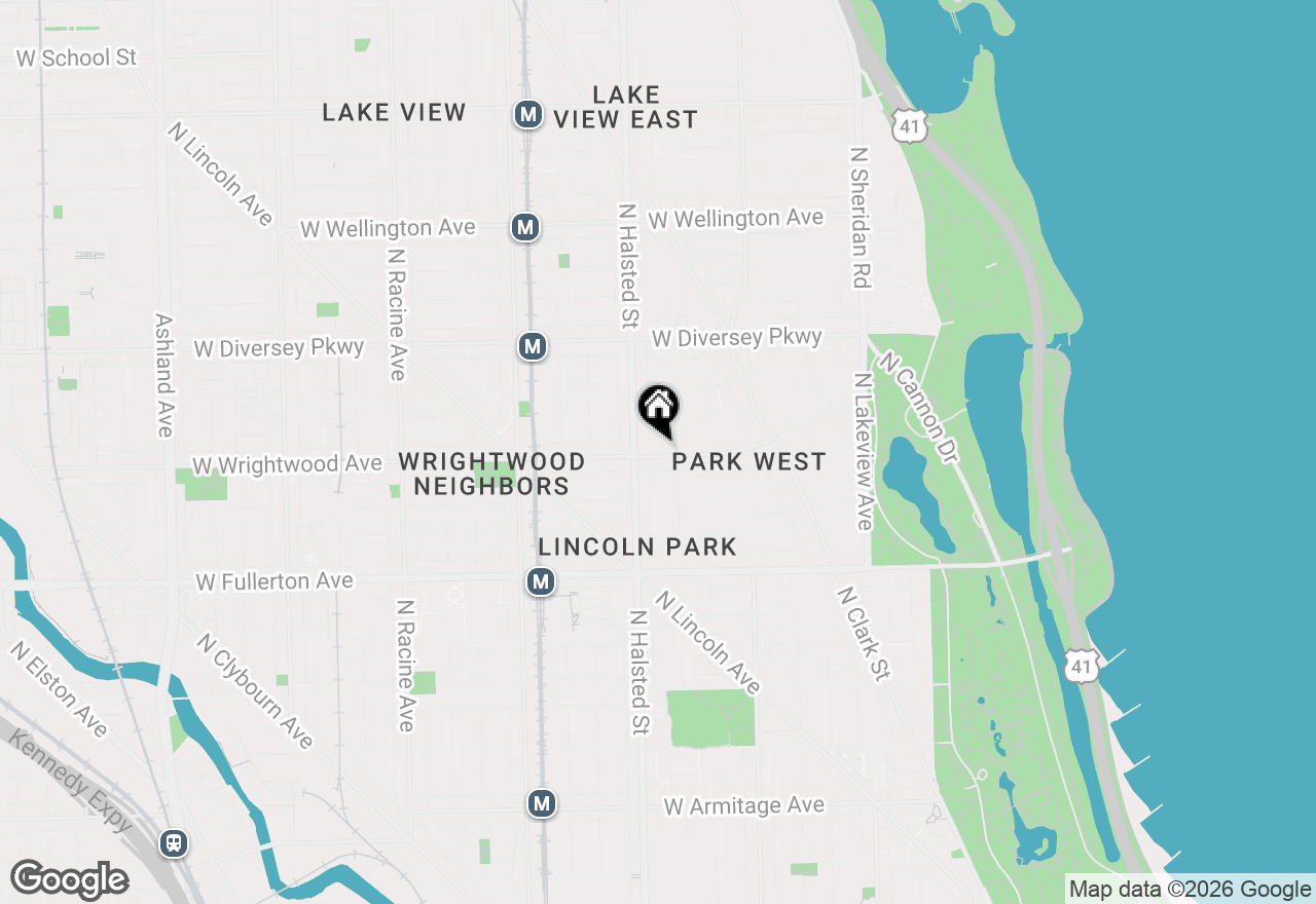 Map of 734 W Wrightwood Avenue #3, Chicago, IL 60614