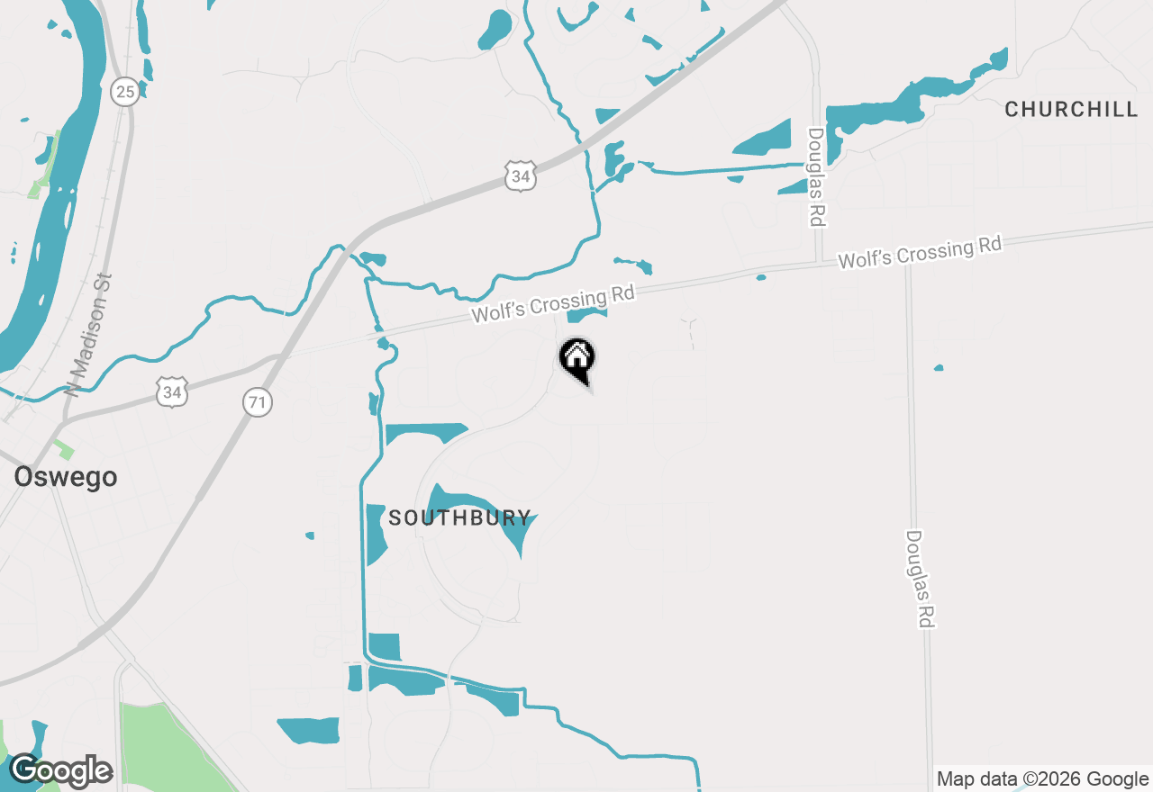 Map of 207 Willington Way, Oswego, IL 60543