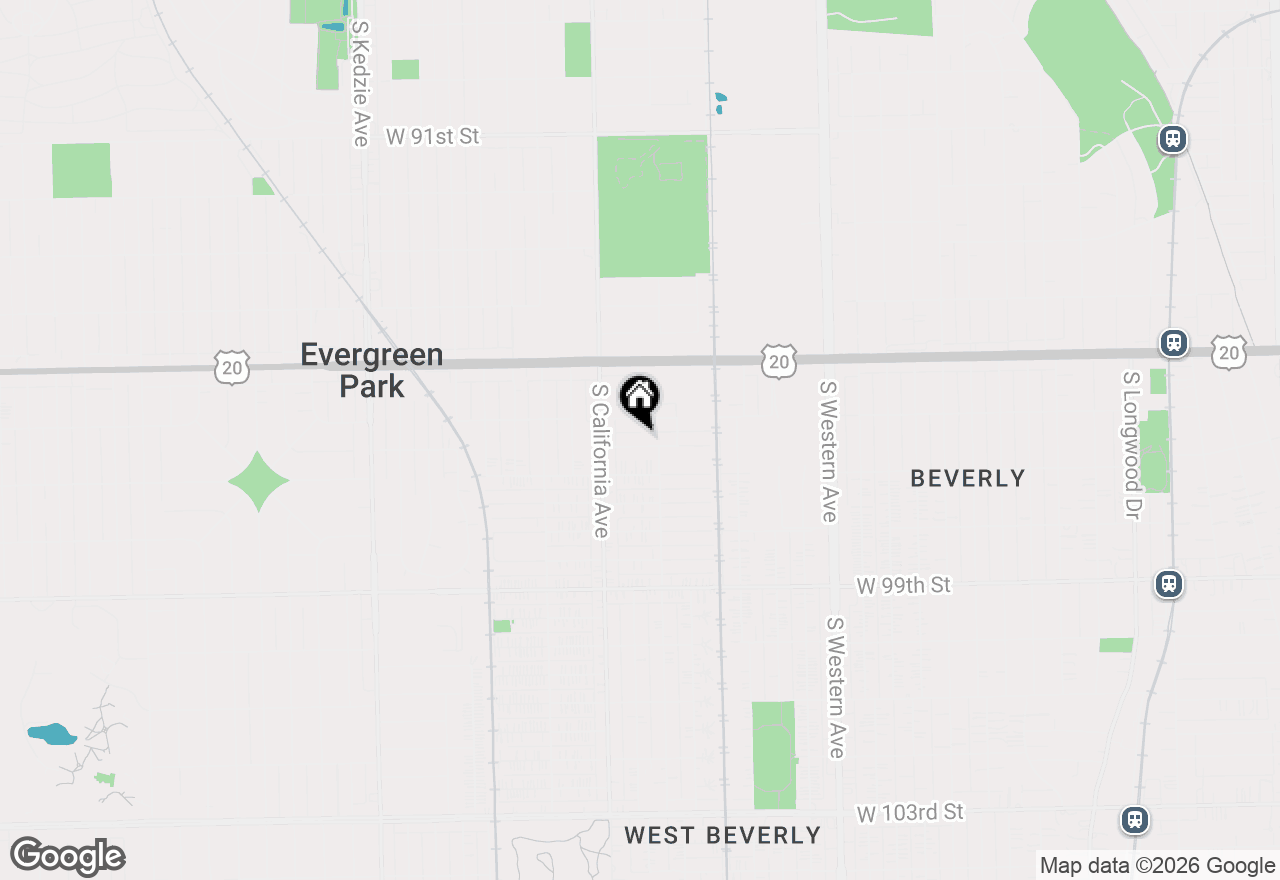 Map of 2718 W 96th Place, Evergreen Park, IL 60805
