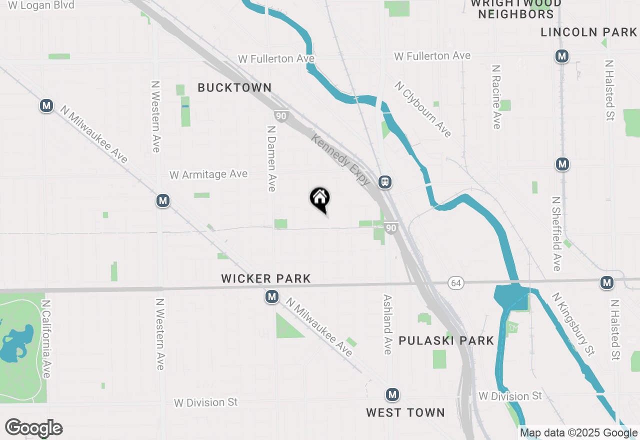 Map of 1817 N Honore Street #1F, Chicago, IL 60622