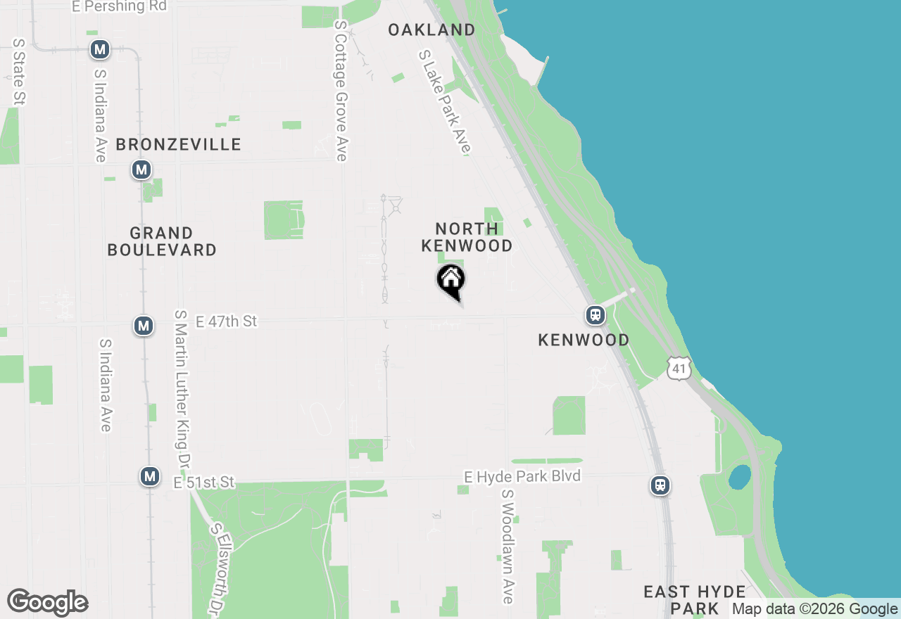 Map of 1034 E 47th Street #1W, Chicago, IL 60653