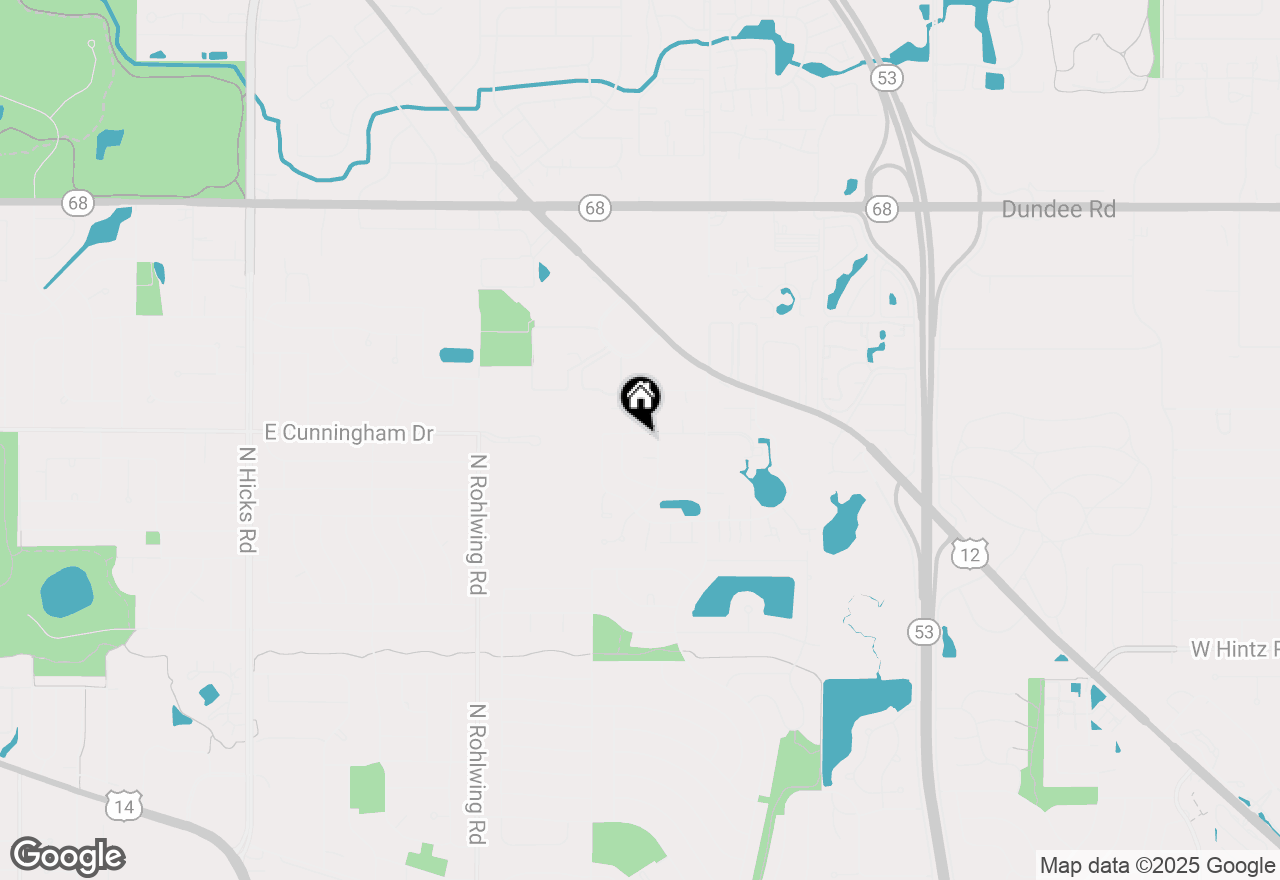 Map of 1079 E Cunningham Drive, Palatine, IL 60074