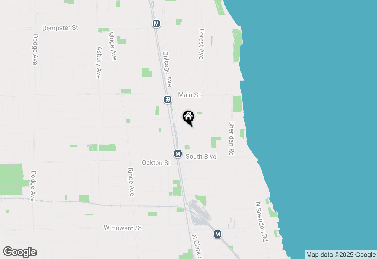 Map of 653 Hinman Avenue #2N, Evanston, IL 60202