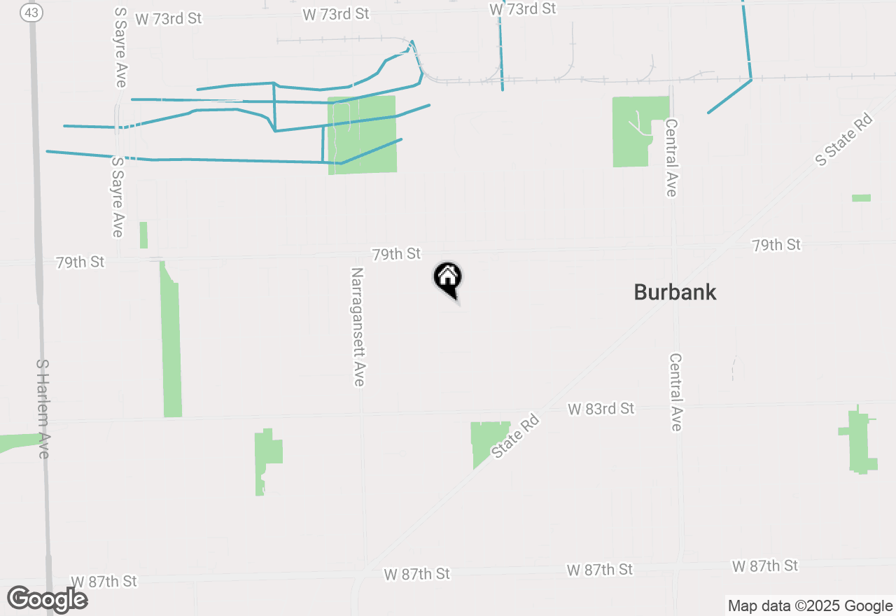 Map of 6132 W 80th Place, Burbank, IL 60459