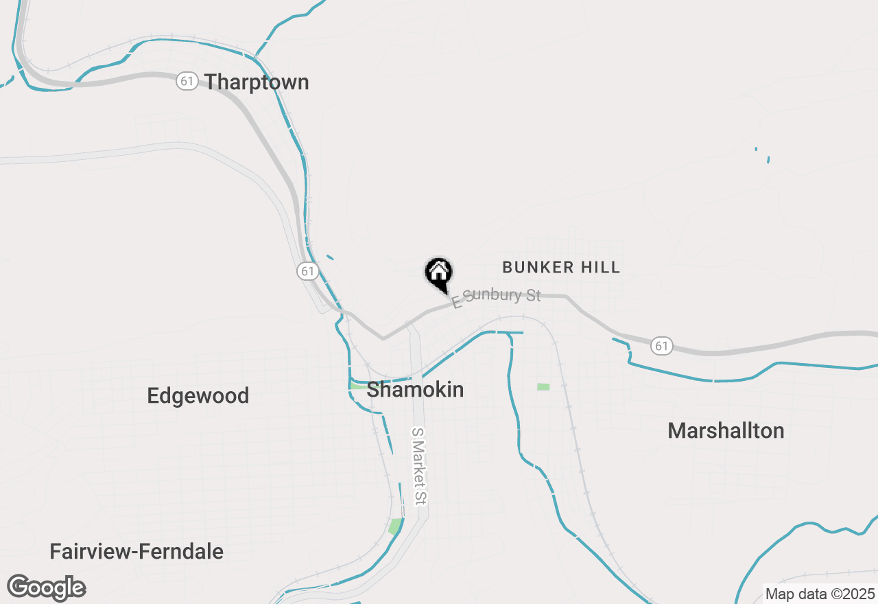 Map of 29 E Sunbury Street, Shamokin, PA 17872