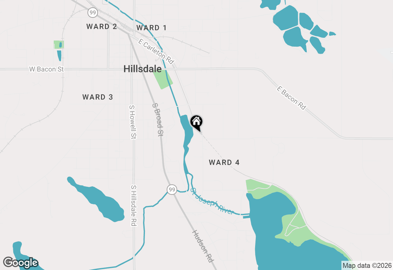 Map of 158 W Saint Joe Street, Hillsdale, MI 49242