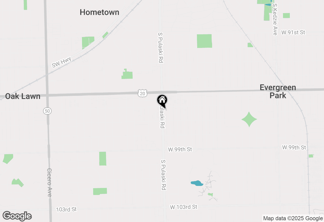 Map of 9626 S Pulaski Road, Oak Lawn, IL 60453