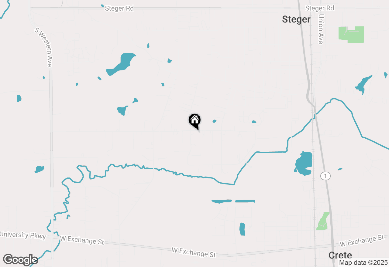 Map of 1535 W Norfolk Road, Crete, IL 60417