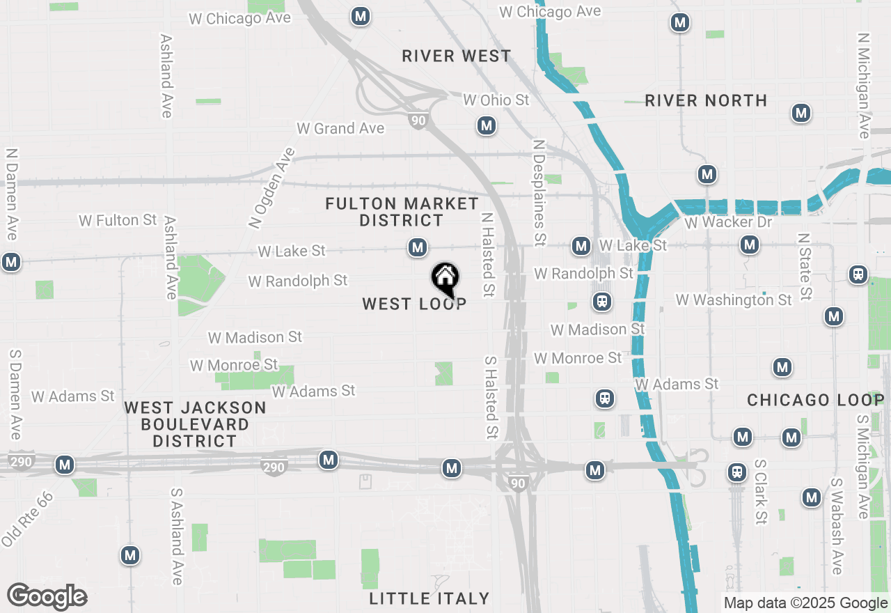 Map of 909 W Washington Boulevard #908, Chicago, IL 60607