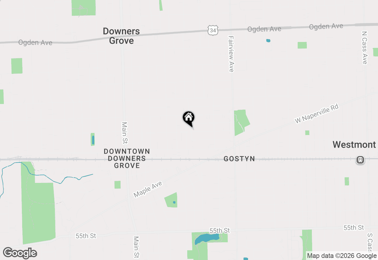 Map of 628 Franklin Street, Downers Grove, IL 60515