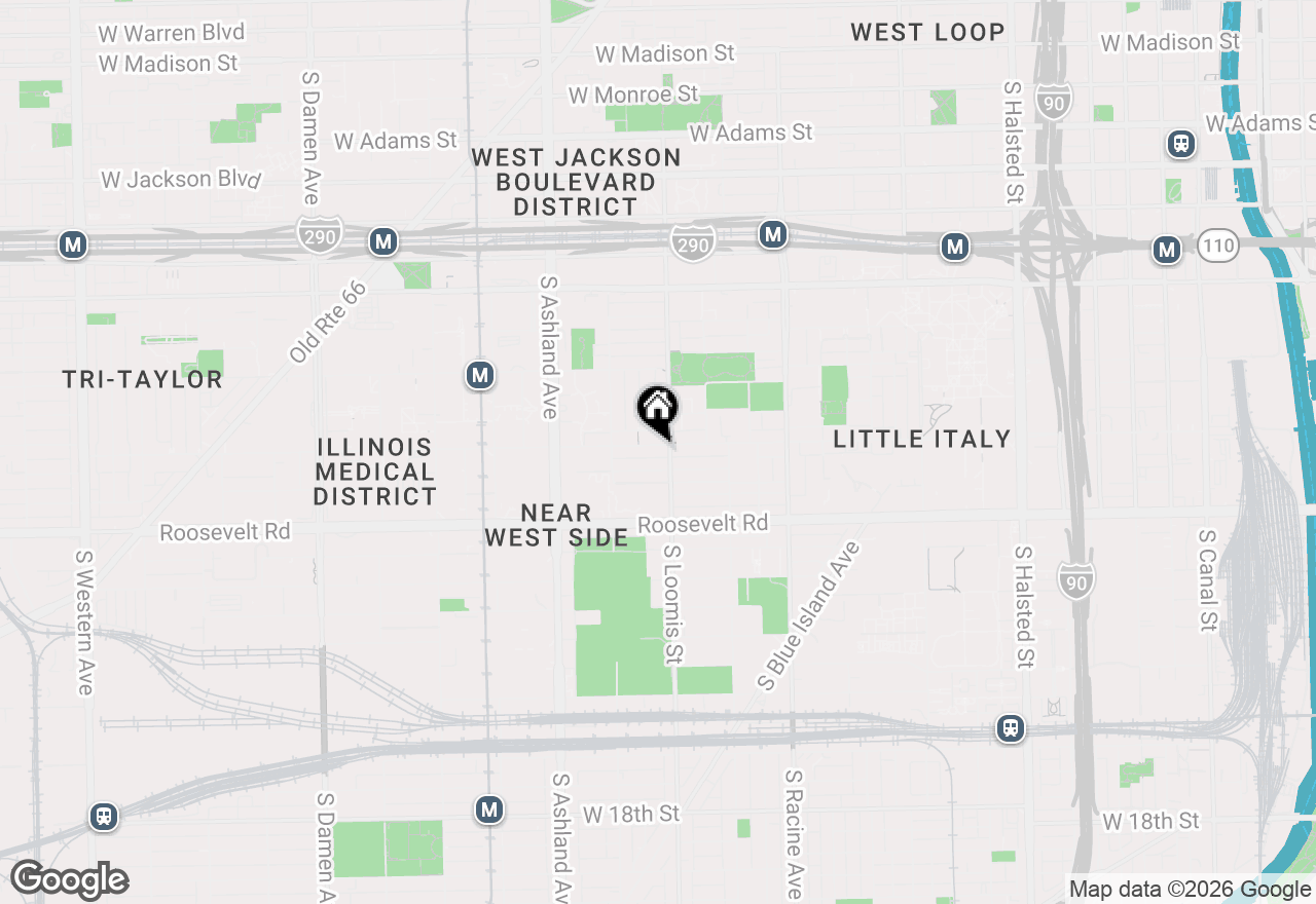 Map of 1411 W Taylor Street #1R, Chicago, IL 60607