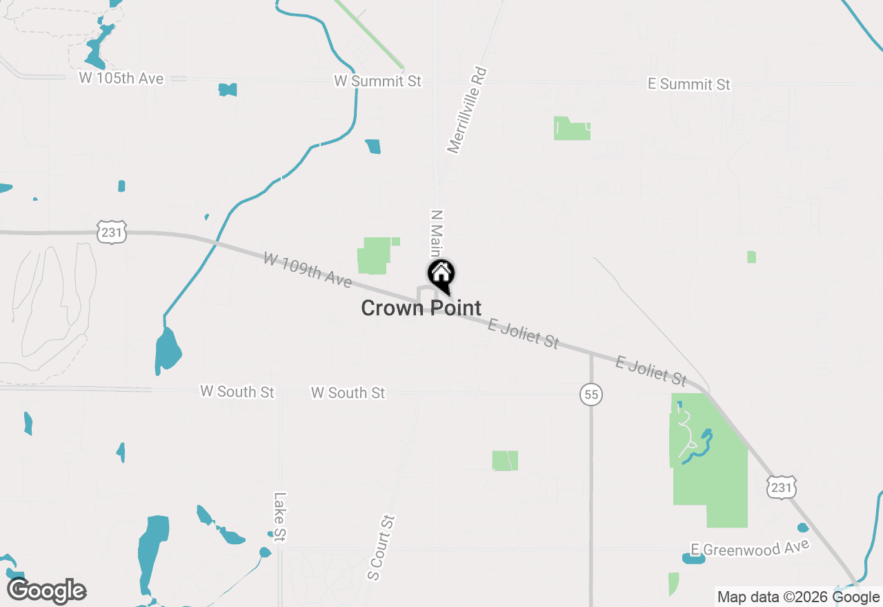 Map of 132 S Main Street, Crown Point, IN 46307