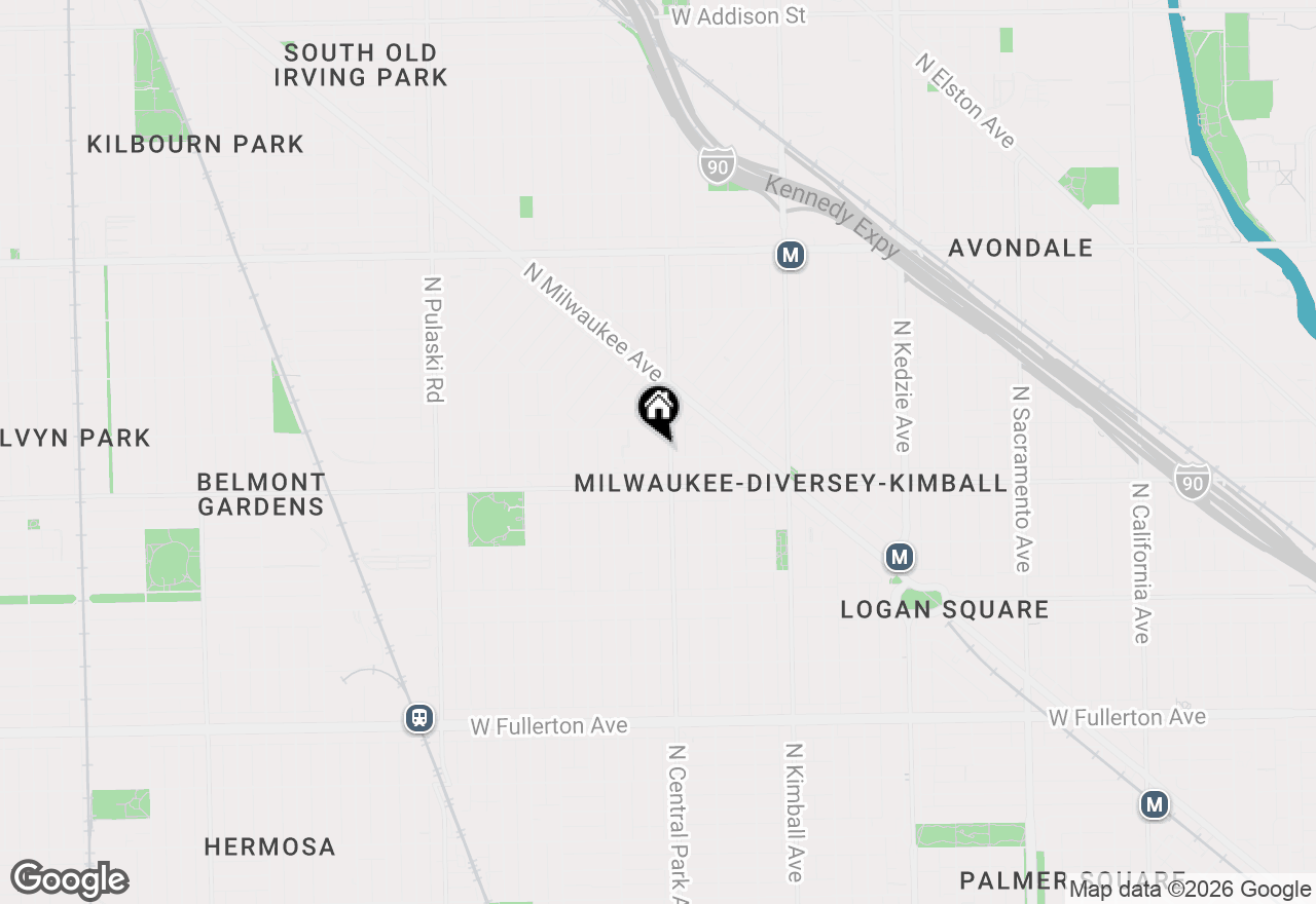 Map of 3608 W Wolfram Street, Chicago, IL 60618