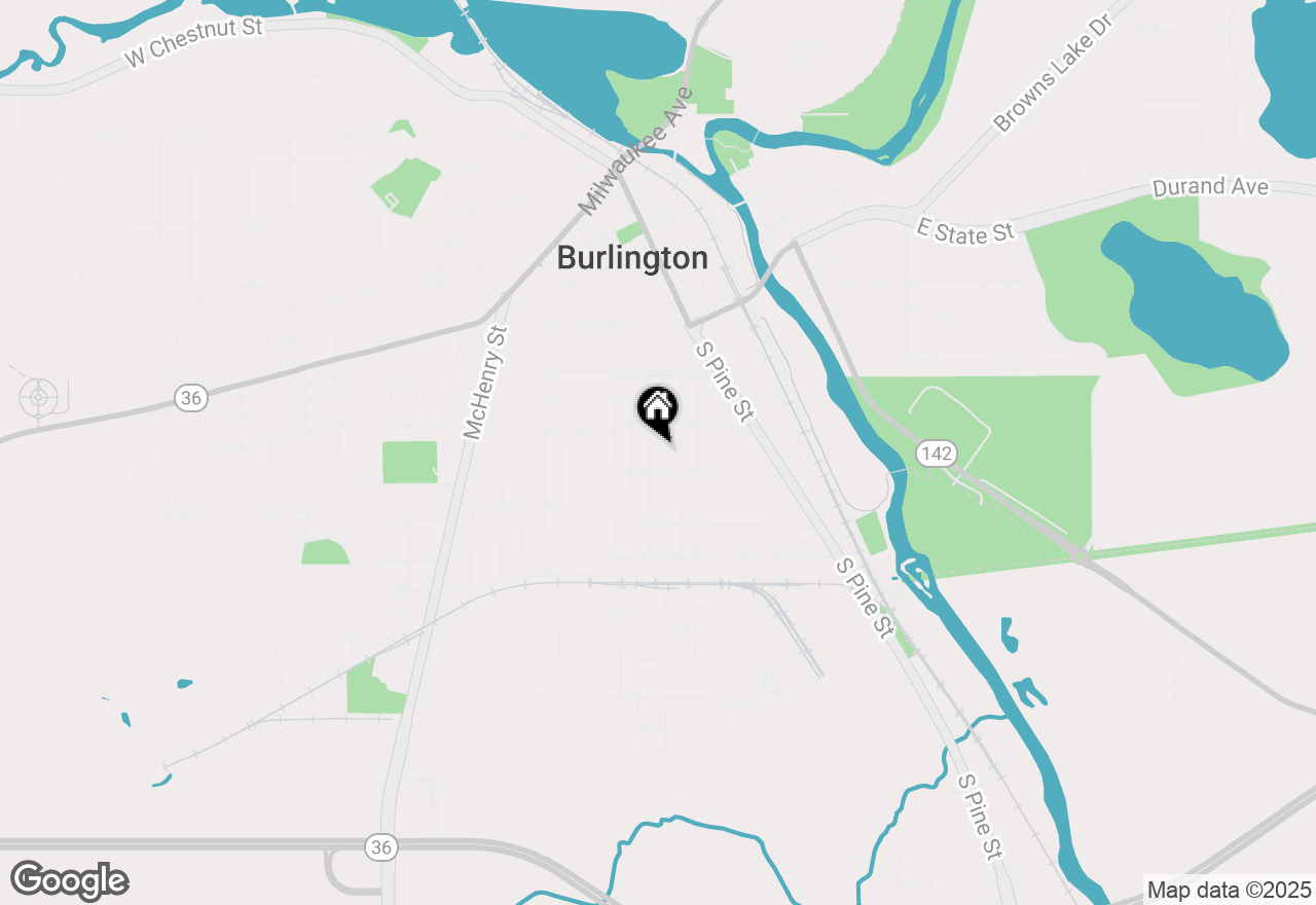 Map of 340 Edward St, Burlington, WI 53105