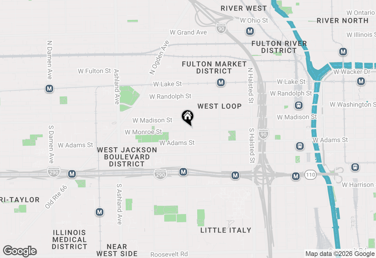 Map of 1148 W Monroe Street #5NE, Chicago, IL 60607
