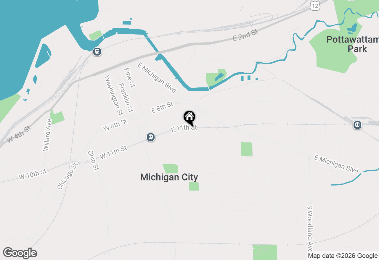 Map of 408 York Street, Michigan City, IN 46360