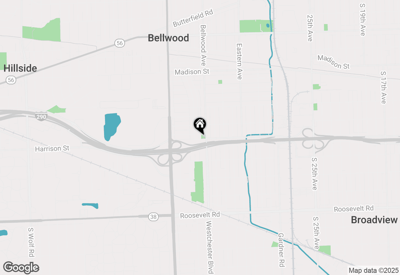 Map of 1136 Park Place, Bellwood, IL 60104