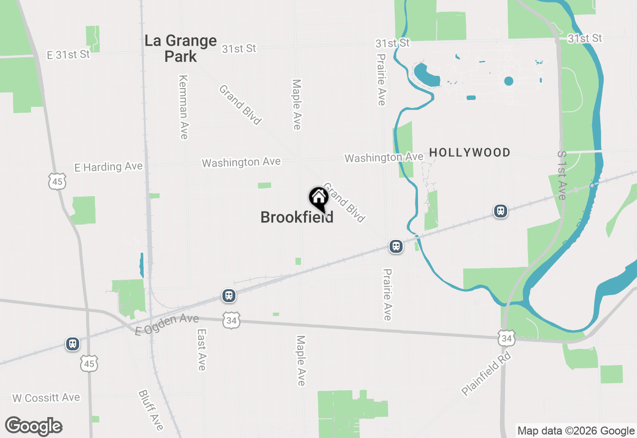 Map of 9117 Grant Avenue, Brookfield, IL 60513