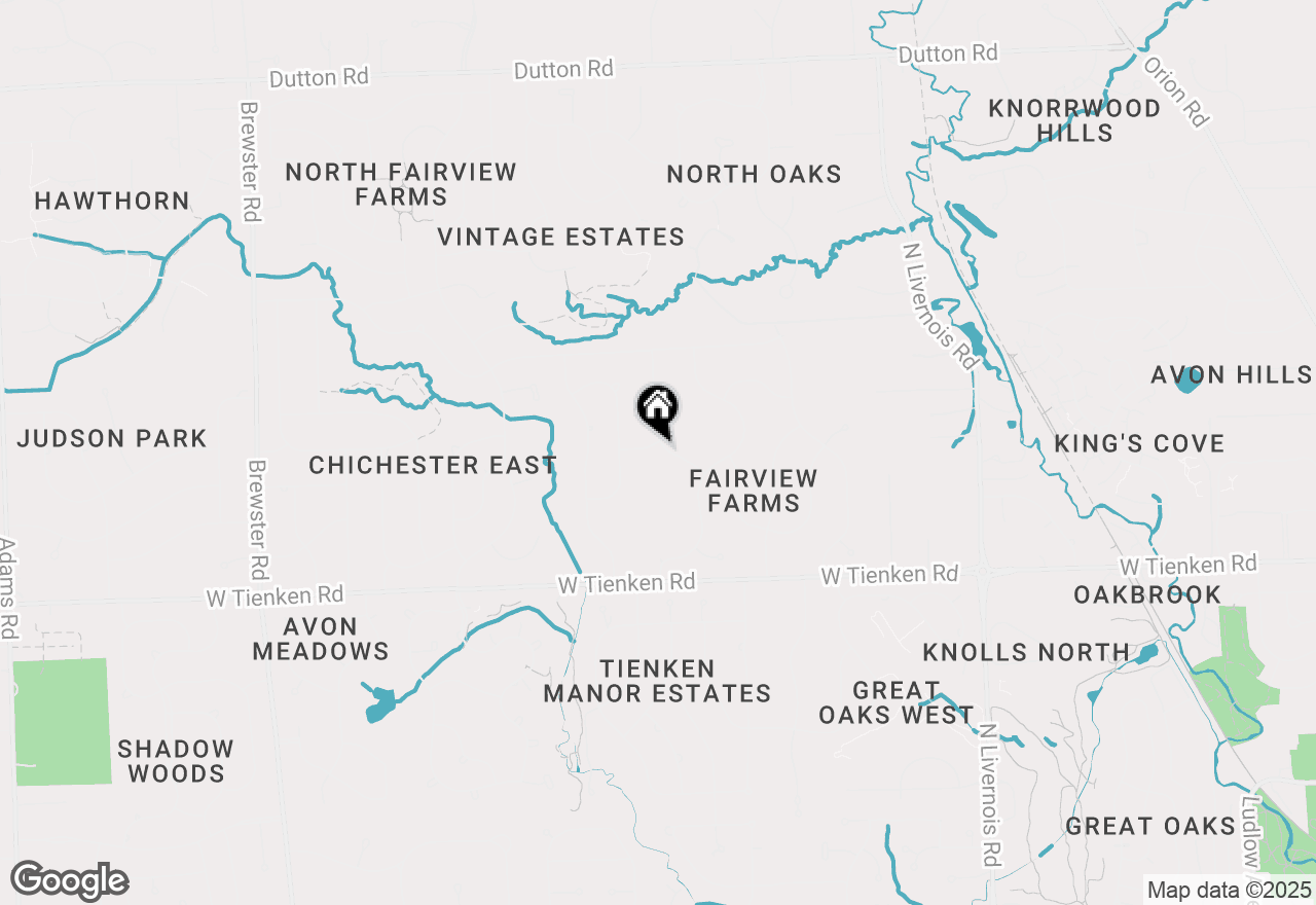 Map of 1295 W Fairview Lane, Rochester Hills, MI 48306