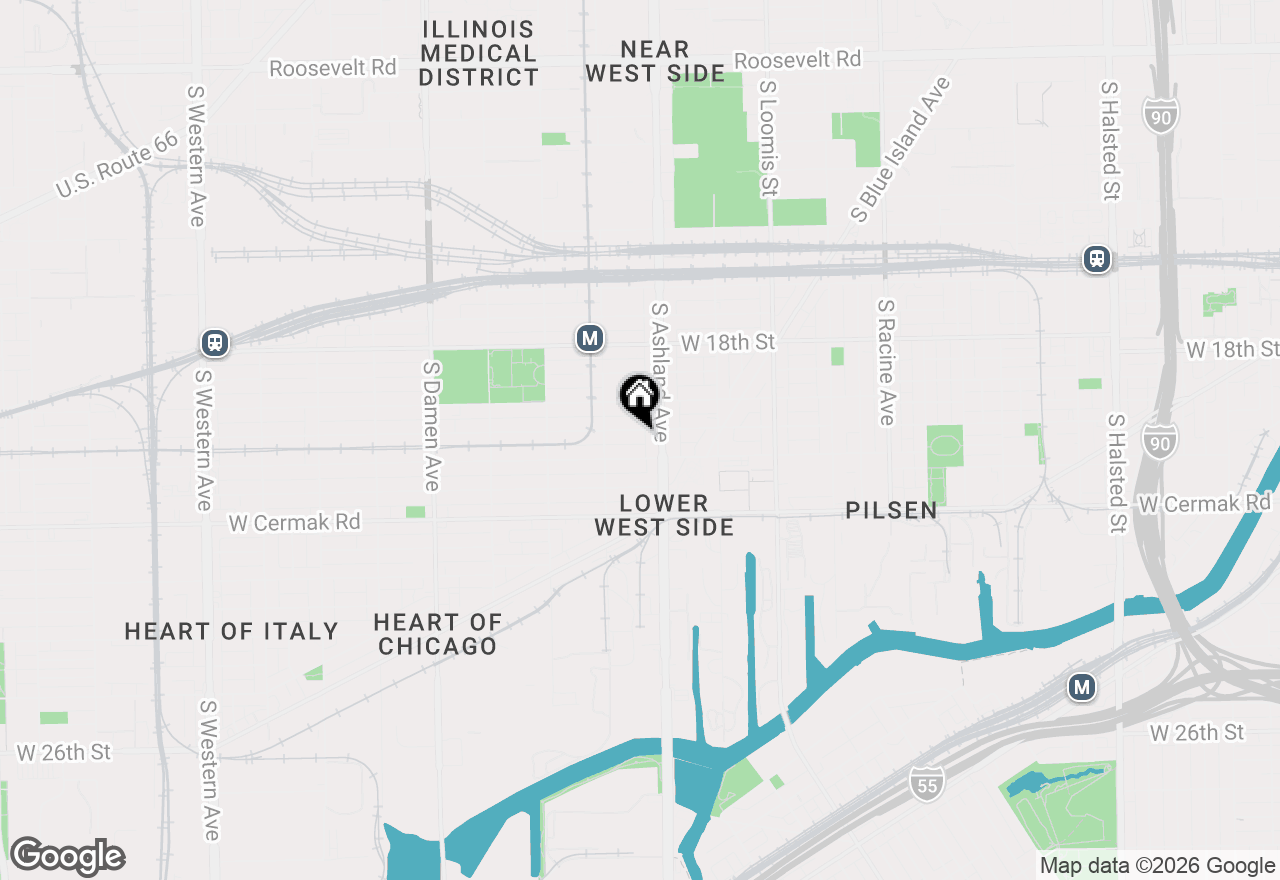 Map of 1623 W Cullerton Street #GDN, Chicago, IL 60608