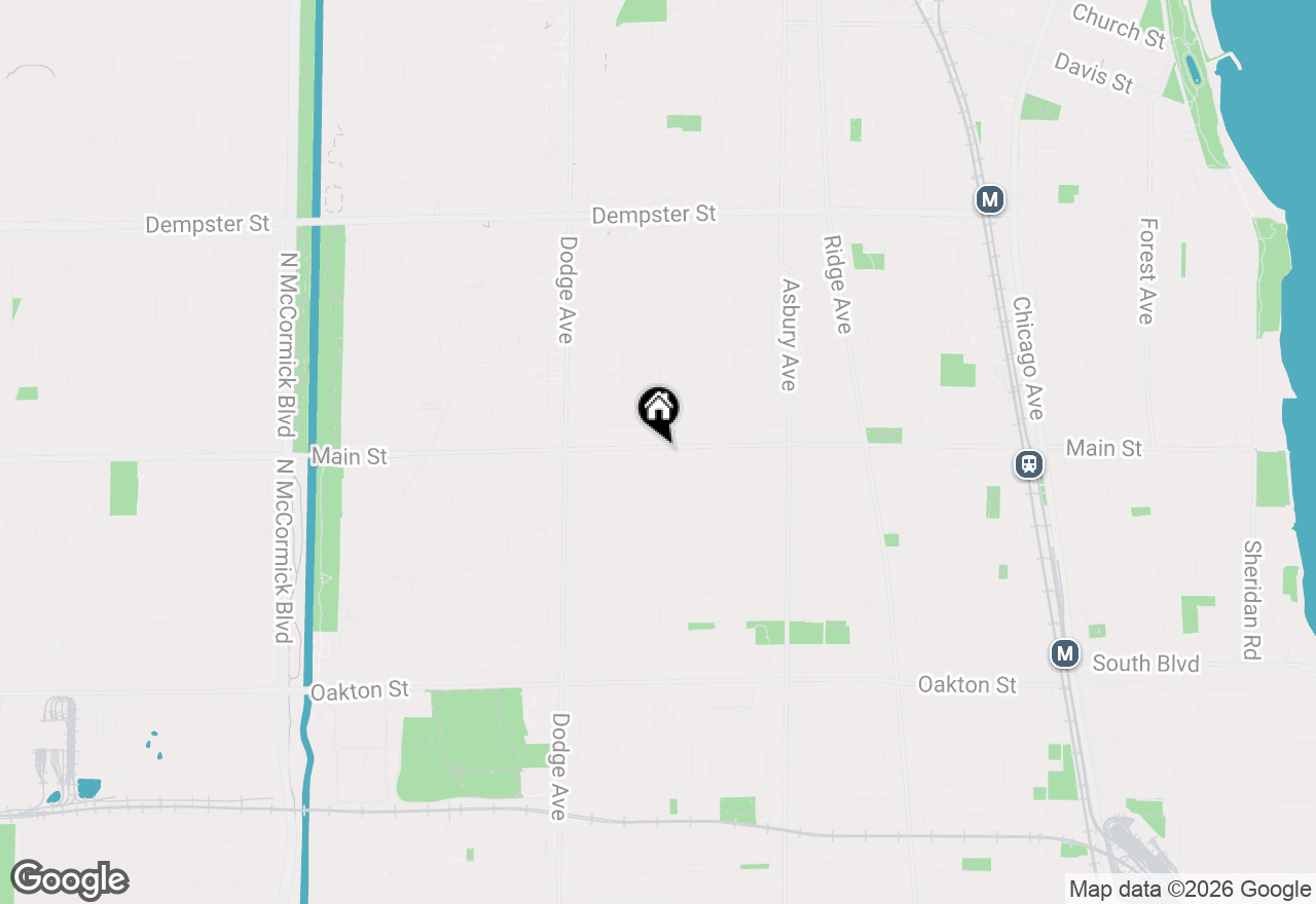 Map of 1614 Main Street #A, Evanston, IL 60202