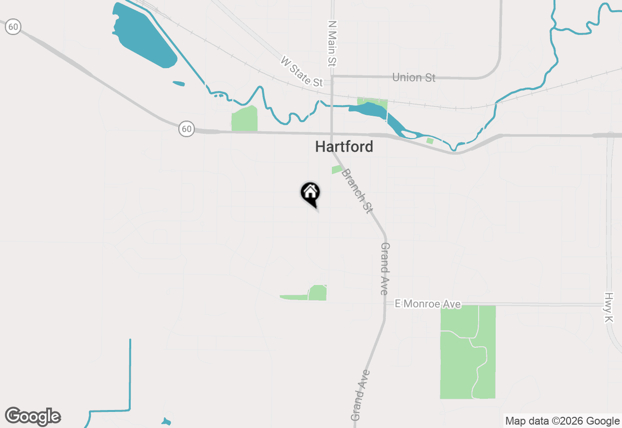 Map of 416 S Rural St, Hartford, WI 53027