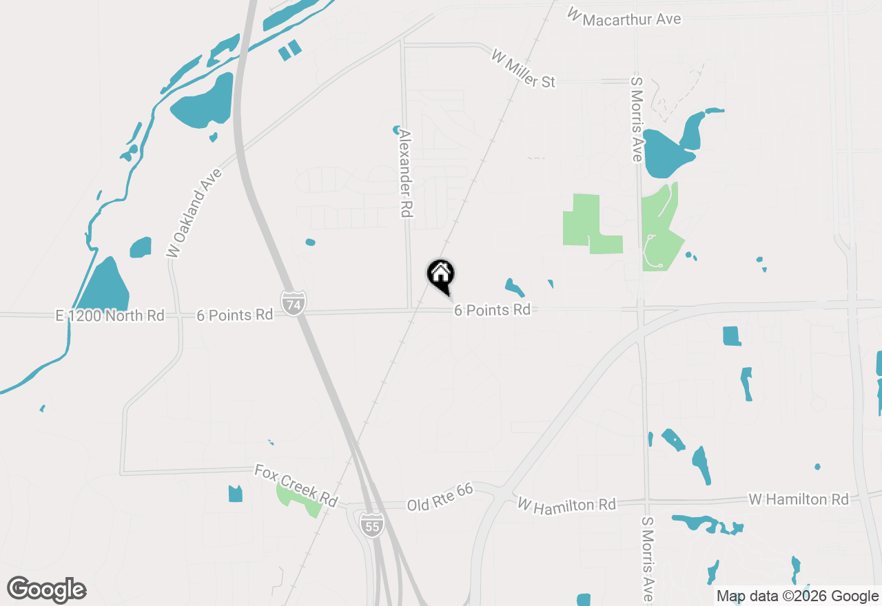 Map of 1515 Six Points Road, Bloomington, IL 61701