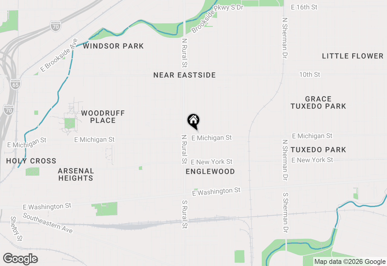 Map of 515 N Oxford Street #A, Indianapolis, IN 46201