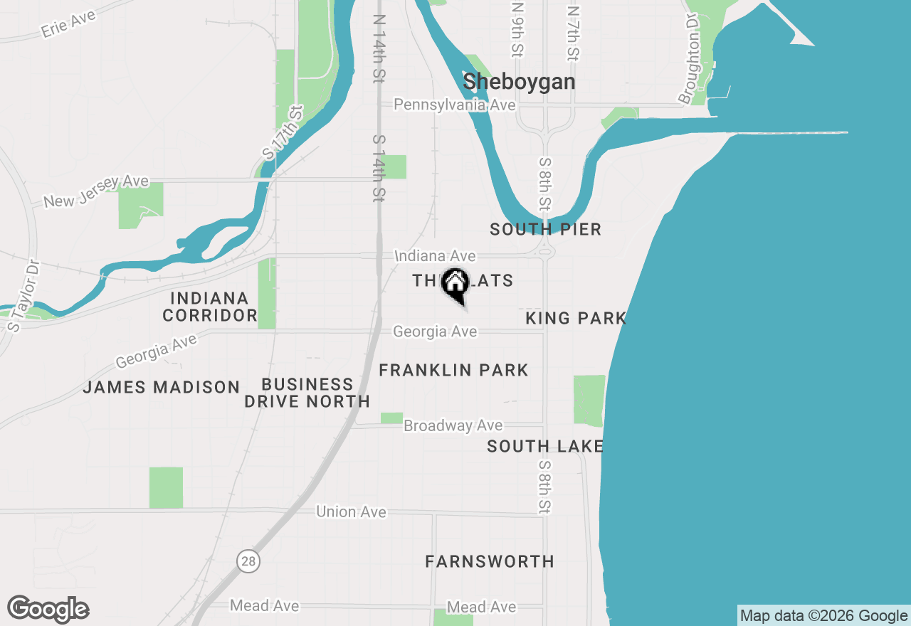 Map of 1107 Alabama Ave, Sheboygan, WI 53081