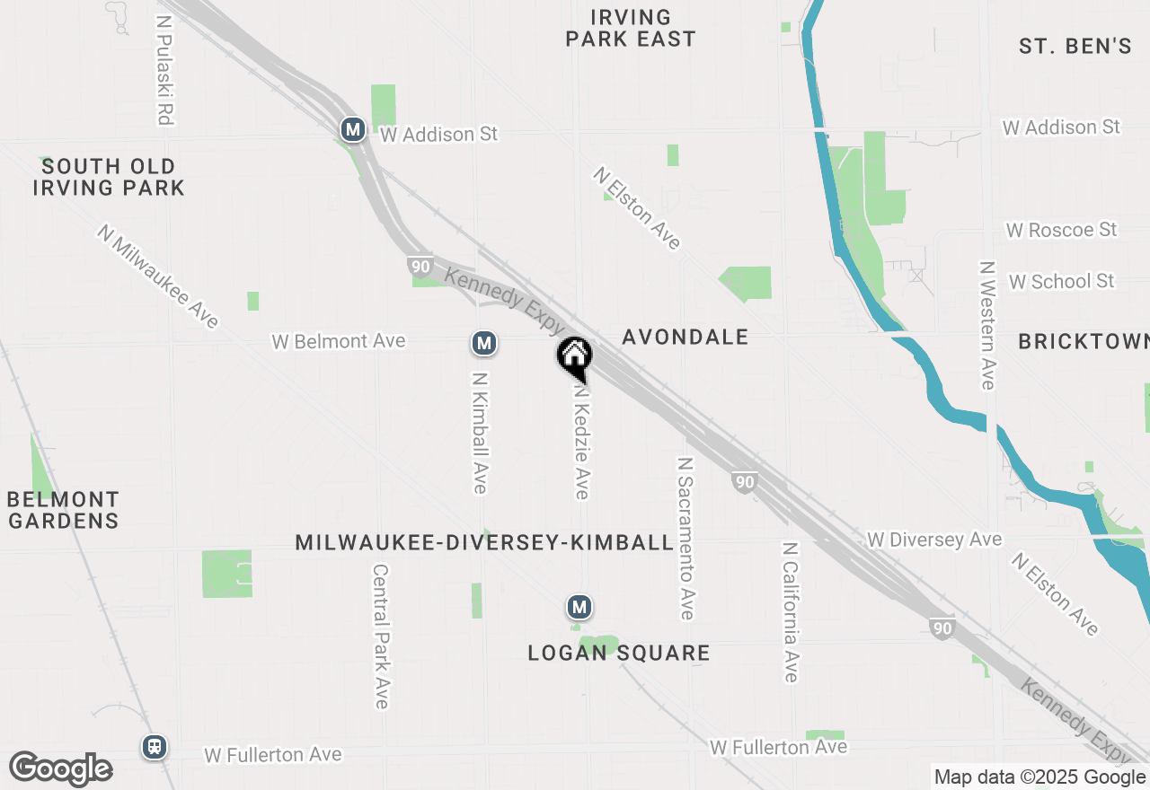 Map of 3054 N Kedzie Avenue #1F, Chicago, IL 60618