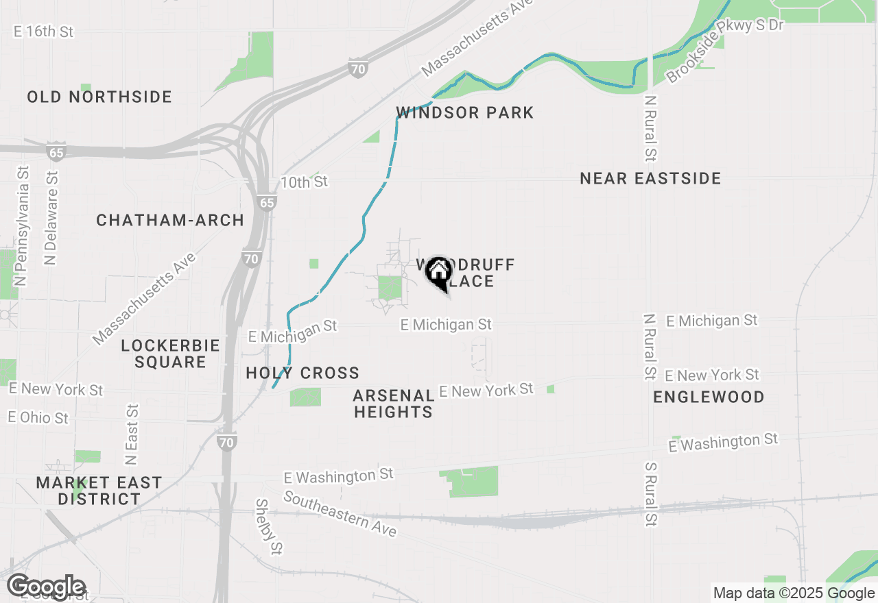 Map of 575 Woodruff Place West Drive, Indianapolis, IN 46201