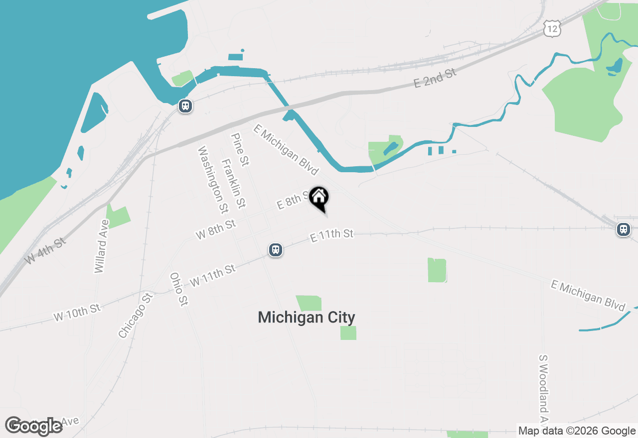 Map of 424 E 10th Street, Michigan City, IN 46360