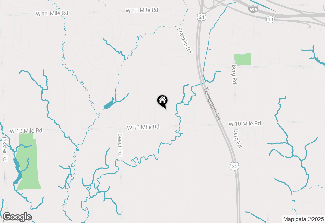 Map of 25279 Greenbrooke Drive, Southfield, MI 48033