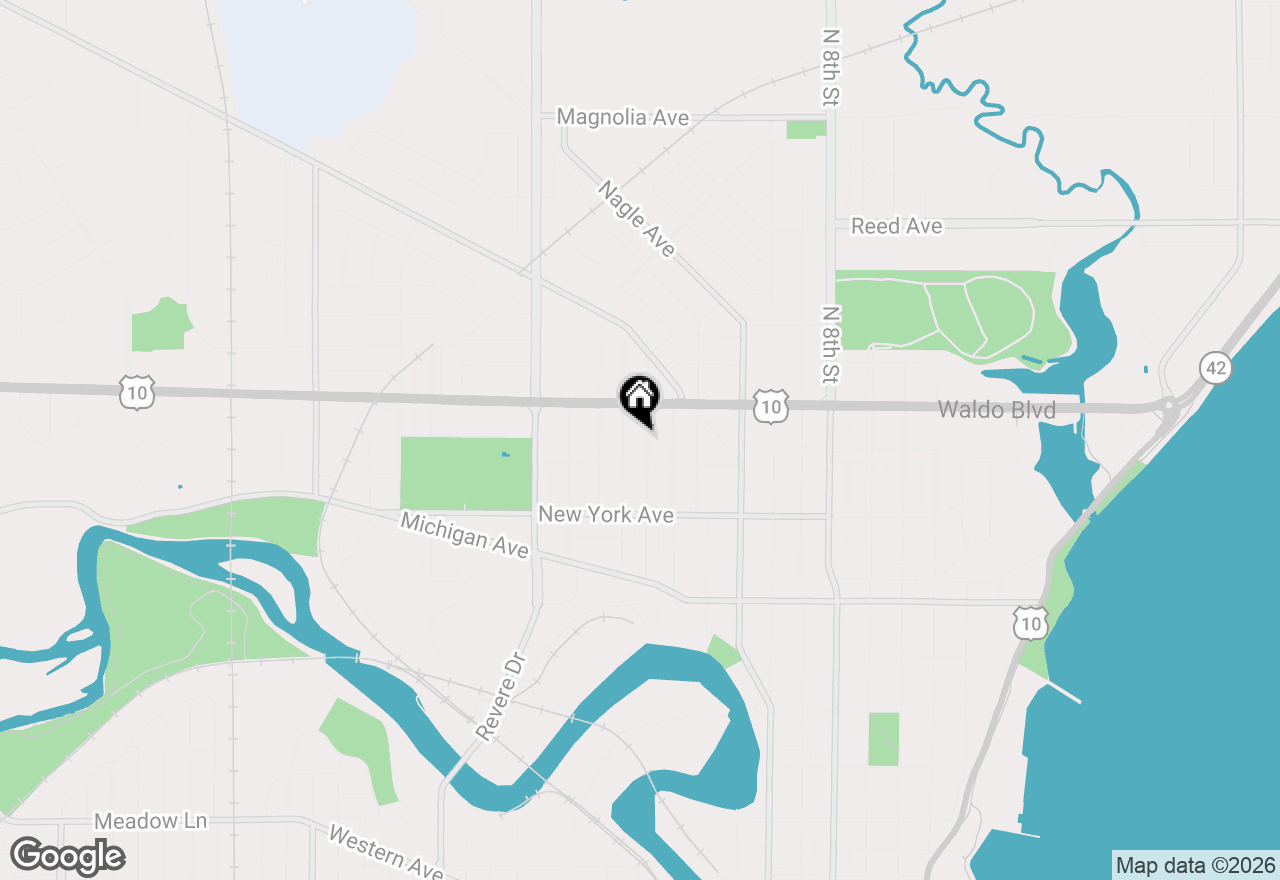 Map of 1020 N 14th St, Manitowoc, WI 54220