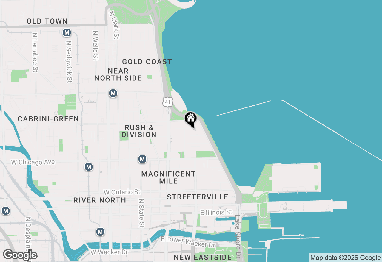 Map of 221 E Walton Place #17E, Chicago, IL 60611