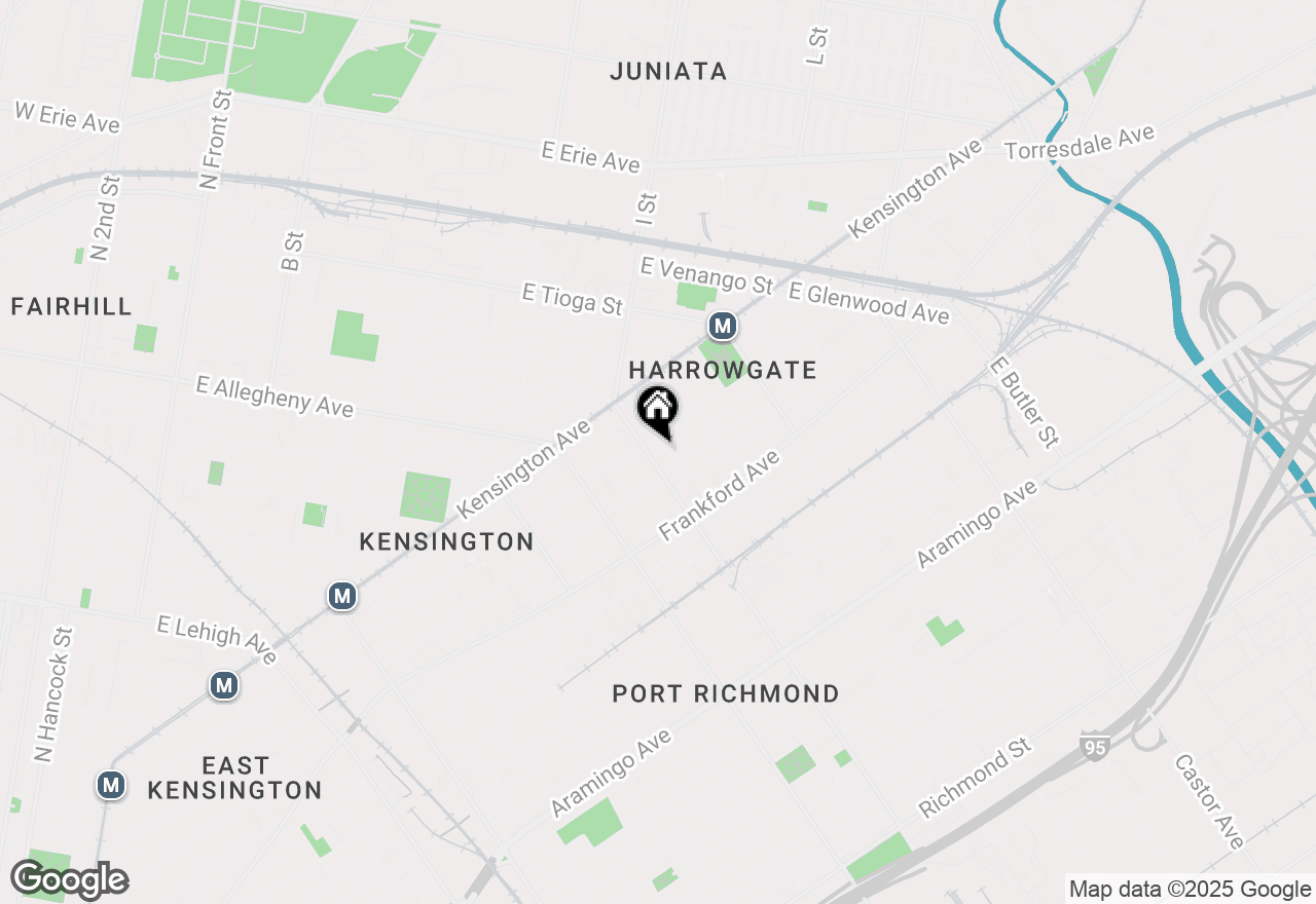 Map of 1909 E Westmoreland Street, Philadelphia, PA 19134