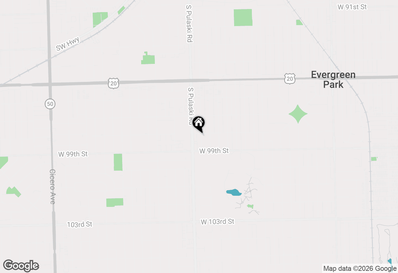 Map of 9806 S Harding Avenue, Evergreen Park, IL 60805