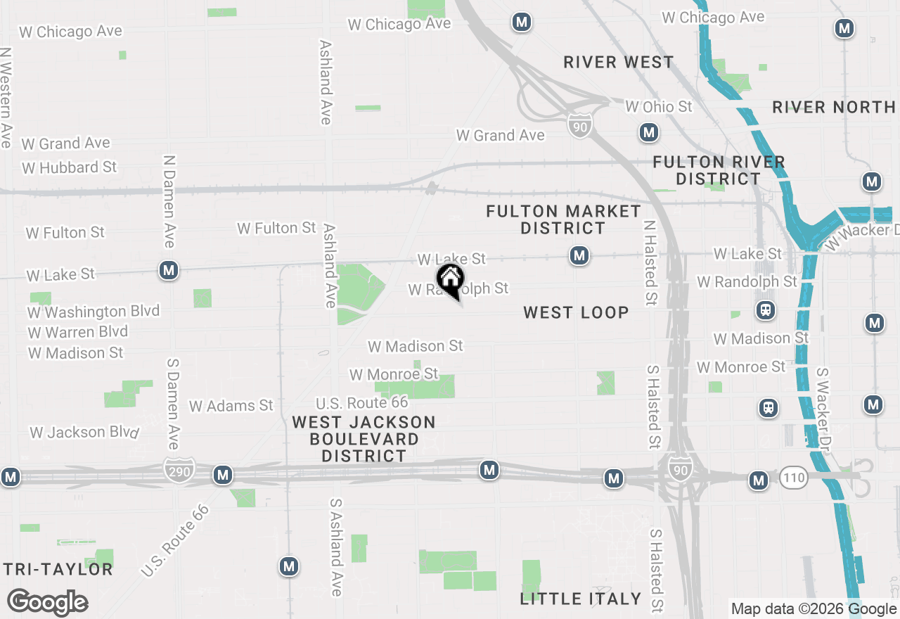 Map of 1282 W Washington Boulevard #3B, Chicago, IL 60607