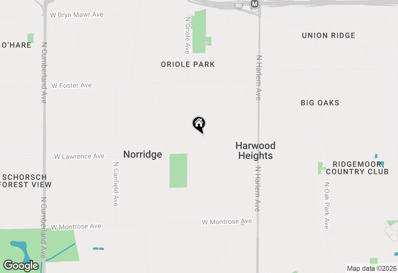 Map of 7513 W Ainslie Street, Harwood Heights, IL 60706