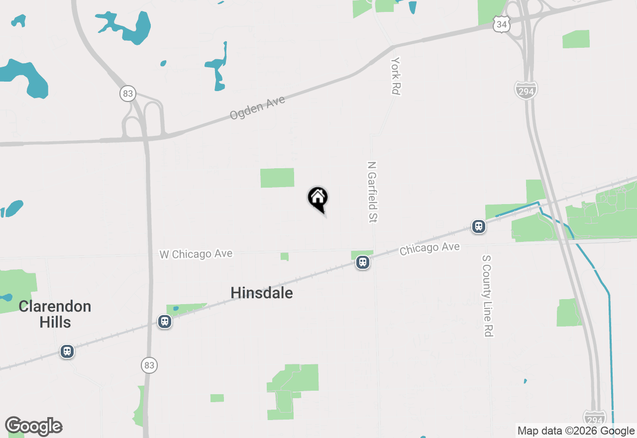 Map of 123 N Grant Street, Hinsdale, IL 60521