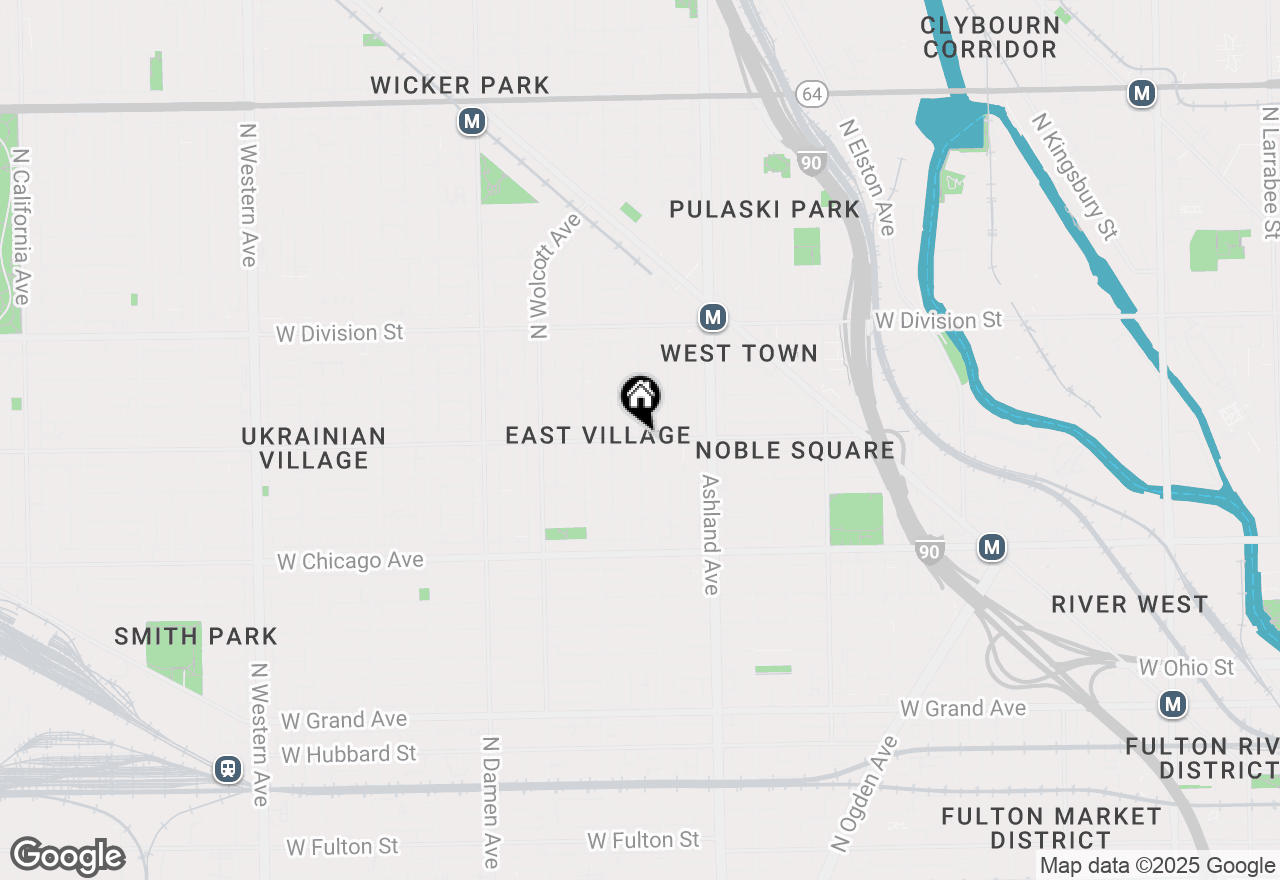 Map of 1712 W Augusta Boulevard #PH-B, Chicago, IL 60622