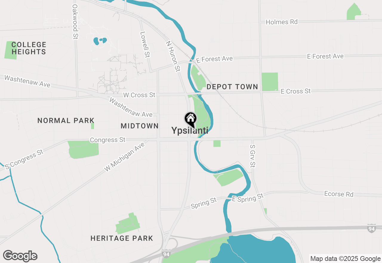 Map of 50 N Huron Street, Ypsilanti, MI 48197
