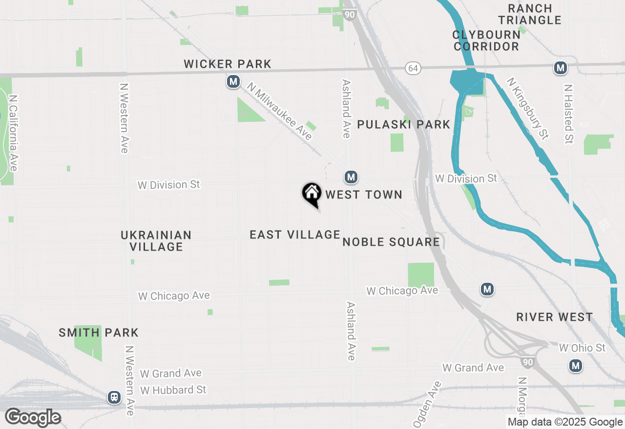 Map of 1051 N Hermitage Avenue #3, Chicago, IL 60622