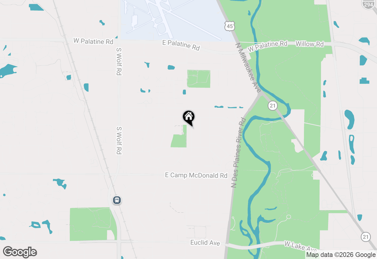 Map of 1722 N Burning Bush Lane, Mount Prospect, IL 60056