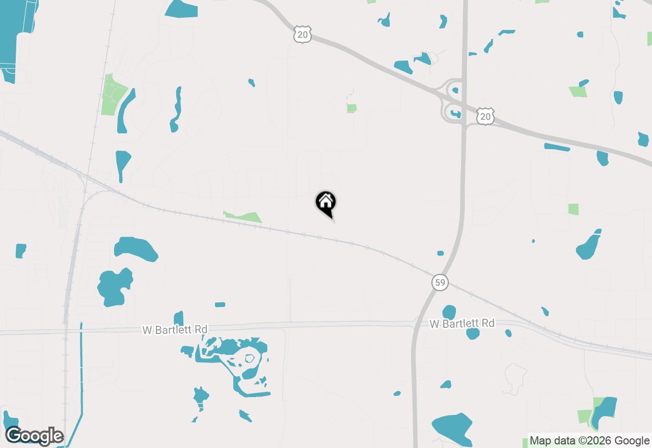 Map of 1336 Foxglove Drive, Bartlett, IL 60103