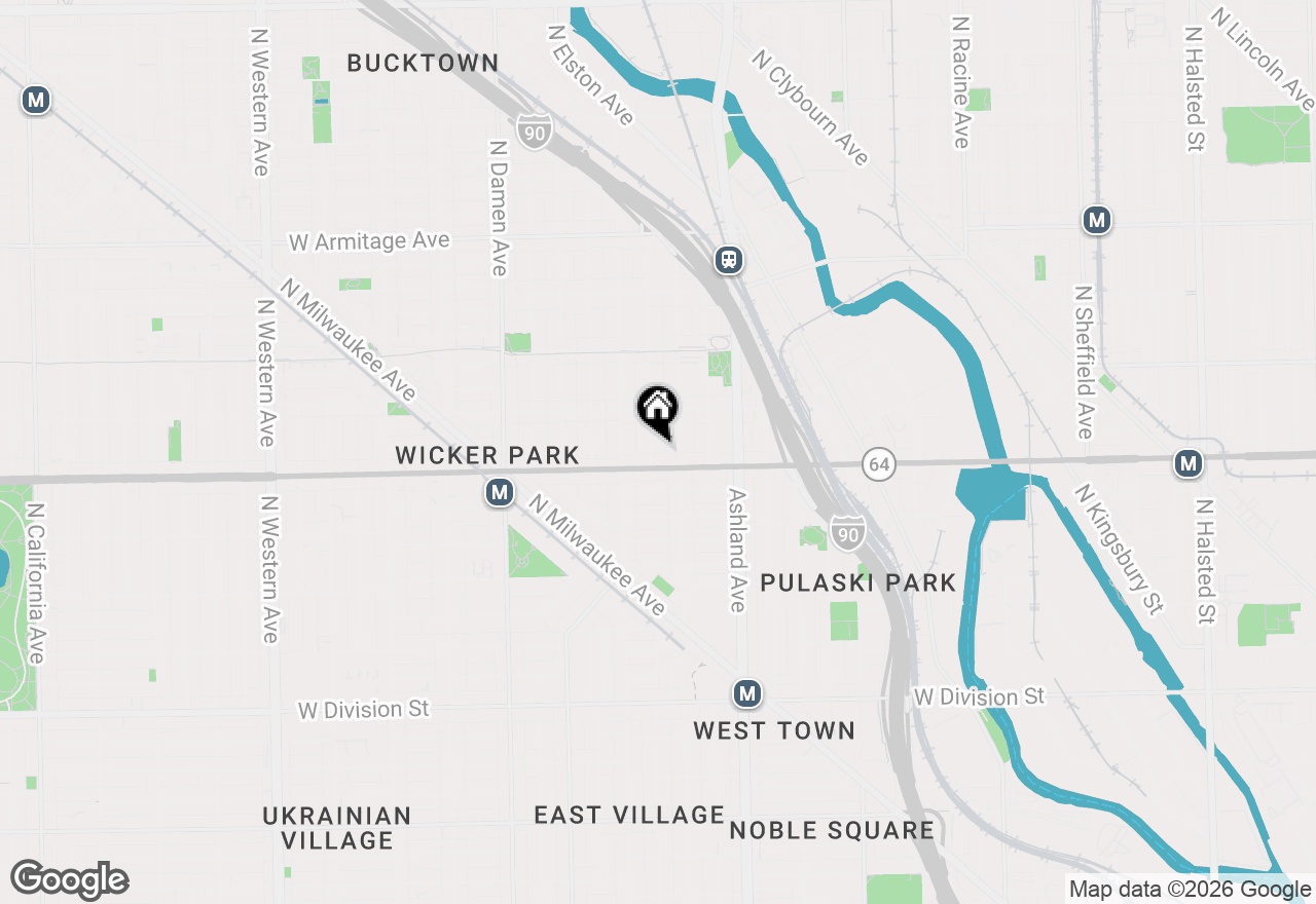Map of 1617 N Hermitage Avenue #3N, Chicago, IL 60622