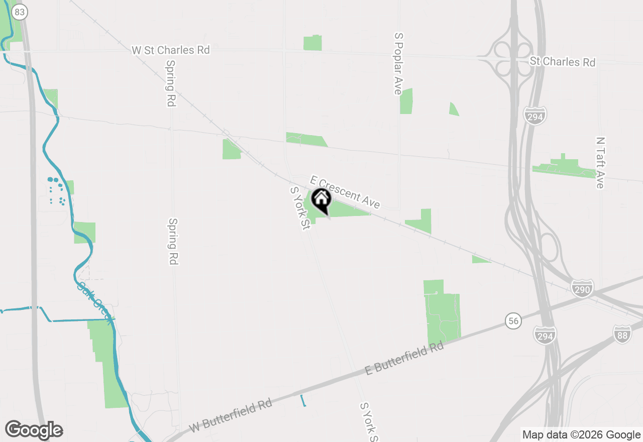Map of 165 E Cayuga Avenue, Elmhurst, IL 60126