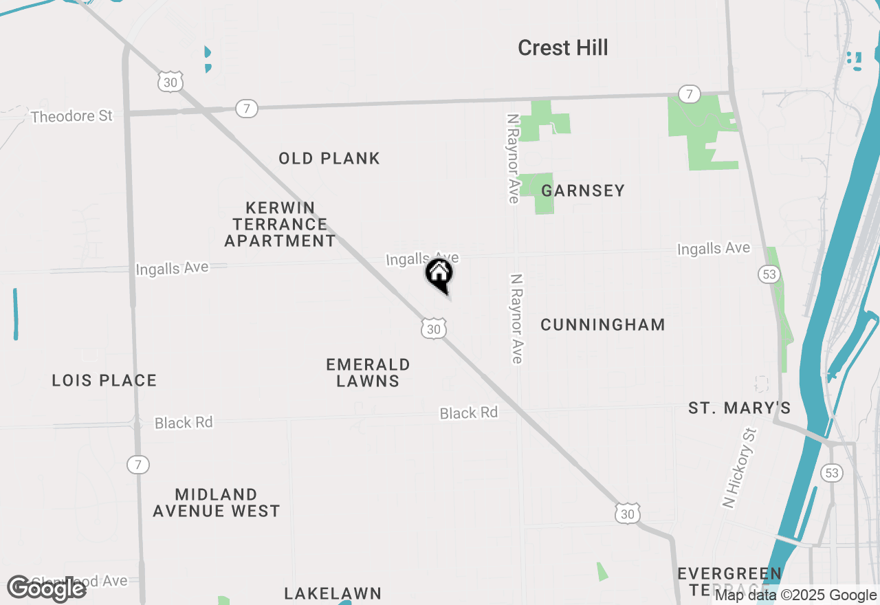 Map of 1025 Frederick Street, Joliet, IL 60435